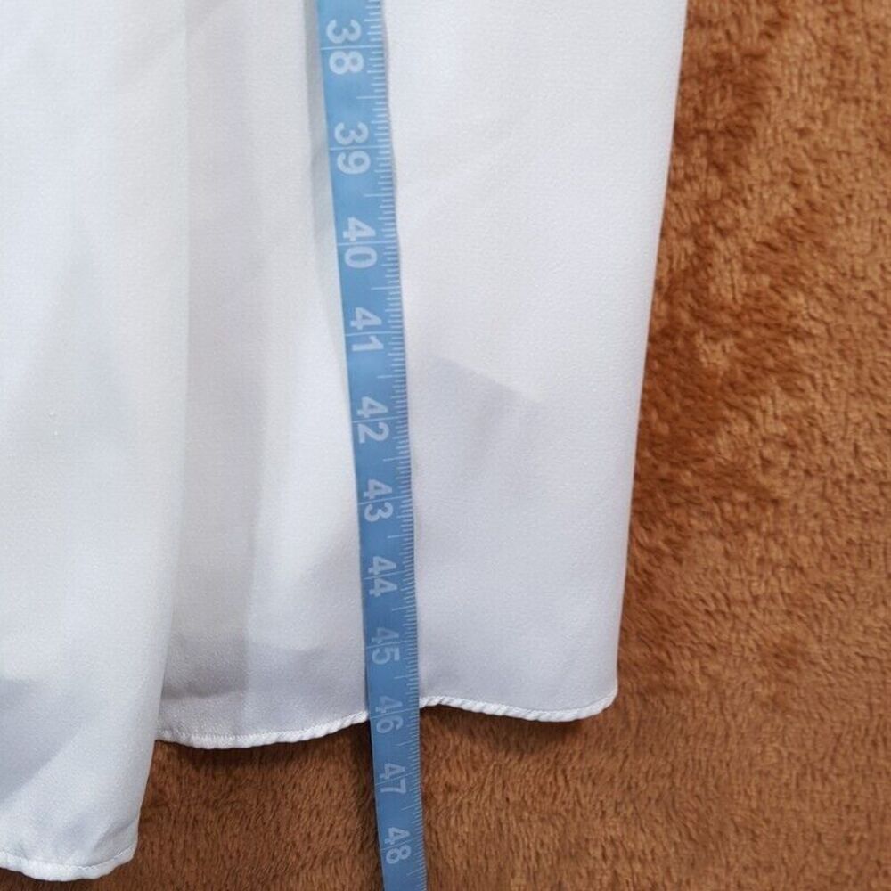 WEWOREWHAT Womens Dress Medium White Midi Charmeuse Corset Empire Minimalist - Picture 10 of 12